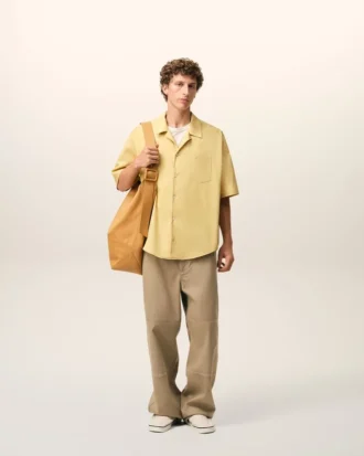 Beige Cotton Worker Trousers