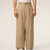 Beige Cotton Worker Trousers Beige Cotton Worker Trousers