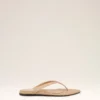 Beige Lamb Leather Pointed Toe Flip Flops Beige Lamb Leather Pointed Toe Flip Flops