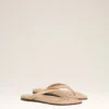Beige Lamb Leather Pointed Toe Flip Flops Beige Lamb Leather Pointed Toe Flip Flops