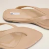 Beige Lamb Leather Pointed Toe Flip Flops Beige Lamb Leather Pointed Toe Flip Flops