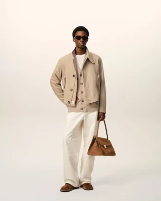Beige New Wool Harrington Jacket