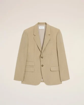 Beige New Wool Single Breasted Straight Jacket