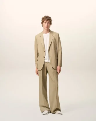 Beige New Wool Single Breasted Straight Jacket