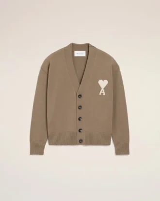 Beige Wool Ami De Coeur Cardigan