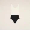 Black and White Nylon One Piece Swimsuit Black and White Nylon One Piece Swimsuit