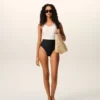 Black and White Nylon One Piece Swimsuit Black and White Nylon One Piece Swimsuit