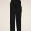 Black Blended Linen Elasticated Waist Trousers Black Blended Linen Elasticated Waist Trousers