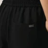 Black Blended Linen Elasticated Waist Trousers Black Blended Linen Elasticated Waist Trousers
