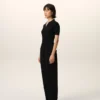 Black Blended Linen Elasticated Waist Trousers Black Blended Linen Elasticated Waist Trousers