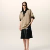 Black Blended Silk Sharp Collar Adjusted Shirt Black Blended Silk Sharp Collar Adjusted Shirt