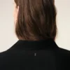 Black Blended Silk Sharp Collar Adjusted Shirt Black Blended Silk Sharp Collar Adjusted Shirt