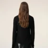 Black Blended Silk Sharp Collar Adjusted Shirt Black Blended Silk Sharp Collar Adjusted Shirt