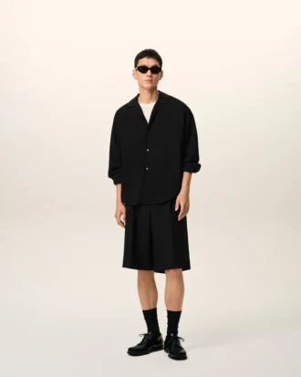 Black Boxy Embroidered Ami Paris Shirt