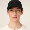 Black Cotton Ami De Coeur Embroidery Cap Black Cotton Ami De Coeur Embroidery Cap