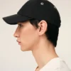 Black Cotton Ami De Coeur Embroidery Cap Black Cotton Ami De Coeur Embroidery Cap