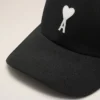 Black Cotton Ami De Coeur Felt Patch Cap Black Cotton Ami De Coeur Felt Patch Cap