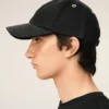 Black Cotton Ami De Coeur Felt Patch Cap Black Cotton Ami De Coeur Felt Patch Cap