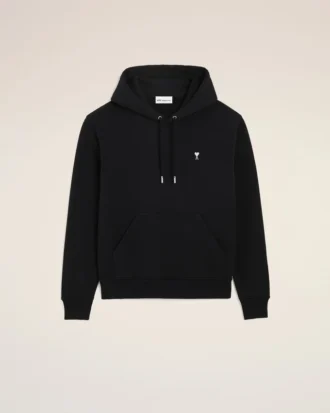 Black Cotton Ami De Coeur Hoodie