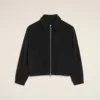 Black Cotton Ami De Coeur Padded Zipped Jacket Black Cotton Ami De Coeur Padded Zipped Jacket