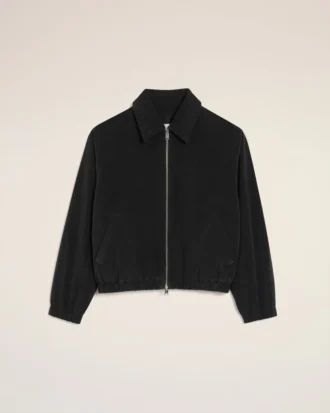 Black Cotton Ami De Coeur Padded Zipped Jacket Black Cotton Ami De Coeur Padded Zipped Jacket