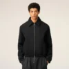 Black Cotton Ami De Coeur Padded Zipped Jacket Black Cotton Ami De Coeur Padded Zipped Jacket