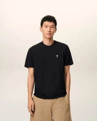 Black Cotton Ami De Coeur T-Shirt