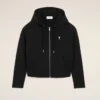 Black Cotton Ami De Coeur Zipped Hoodie Black Cotton Ami De Coeur Zipped Hoodie