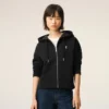 Black Cotton Ami De Coeur Zipped Hoodie Black Cotton Ami De Coeur Zipped Hoodie