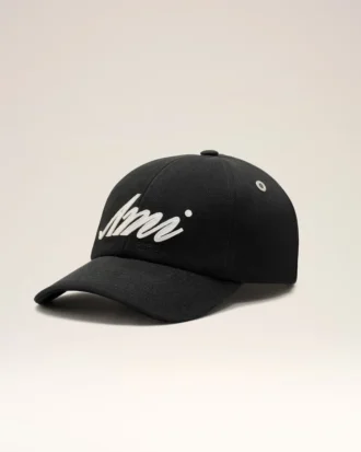 Black Cotton Ami Felt Patch Cap