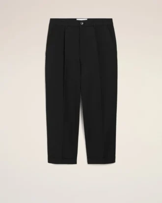 Black Cotton Carrot Oversized Trousers