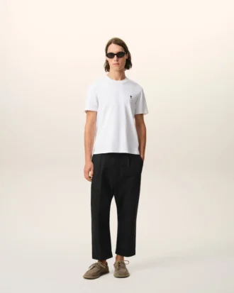 Black Cotton Carrot Oversized Trousers