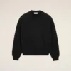 Black Cotton Embossed Ami De Coeur Sweatshirt Black Cotton Embossed Ami De Coeur Sweatshirt