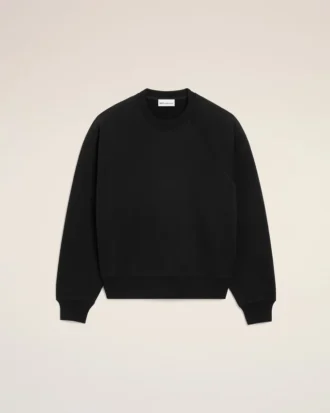 Black Cotton Embossed Ami De Coeur Sweatshirt