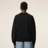 Black Cotton Embossed Ami De Coeur Sweatshirt Black Cotton Embossed Ami De Coeur Sweatshirt