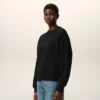 Black Cotton Embossed Ami De Coeur Sweatshirt Black Cotton Embossed Ami De Coeur Sweatshirt