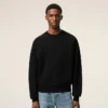 Black Cotton Embossed Ami De Coeur Sweatshirt Black Cotton Embossed Ami De Coeur Sweatshirt