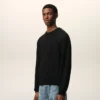 Black Cotton Embossed Ami De Coeur Sweatshirt Black Cotton Embossed Ami De Coeur Sweatshirt