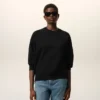 Black Cotton Embossed Ami De Coeur Sweatshirt Black Cotton Embossed Ami De Coeur Sweatshirt