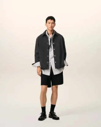 Black Cotton Knitted Ami De Coeur Overshirt