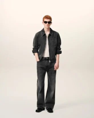 Black Cotton Large Fit Jeans