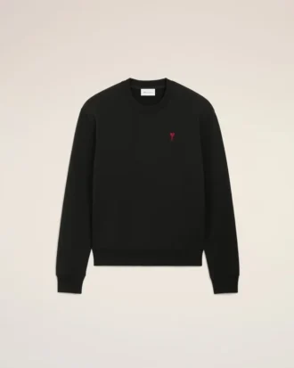 Black Cotton Red Ami De Coeur Sweatshirt