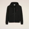 Black Cotton Red Ami De Coeur Zipped Hoodie Black Cotton Red Ami De Coeur Zipped Hoodie