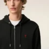 Black Cotton Red Ami De Coeur Zipped Hoodie Black Cotton Red Ami De Coeur Zipped Hoodie