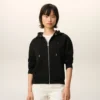 Black Cotton Red Ami De Coeur Zipped Hoodie Black Cotton Red Ami De Coeur Zipped Hoodie
