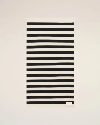 Black Cotton Stripes Beach Towel