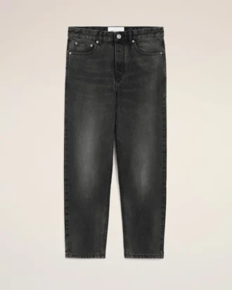 Black Cotton Tapered Fit Jeans