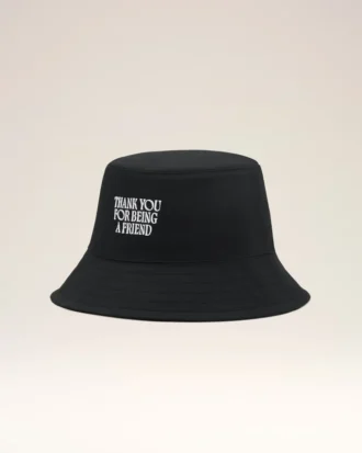 Black Cotton Thank You for Being a Friend Embroidery Hat