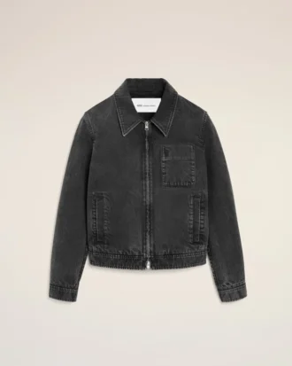 Black Cotton Tonal Ami De Coeur Zipped Jacket