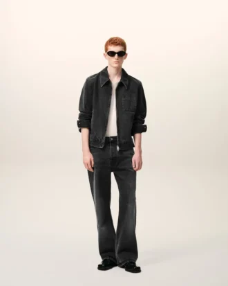 Black Cotton Tonal Ami De Coeur Zipped Jacket